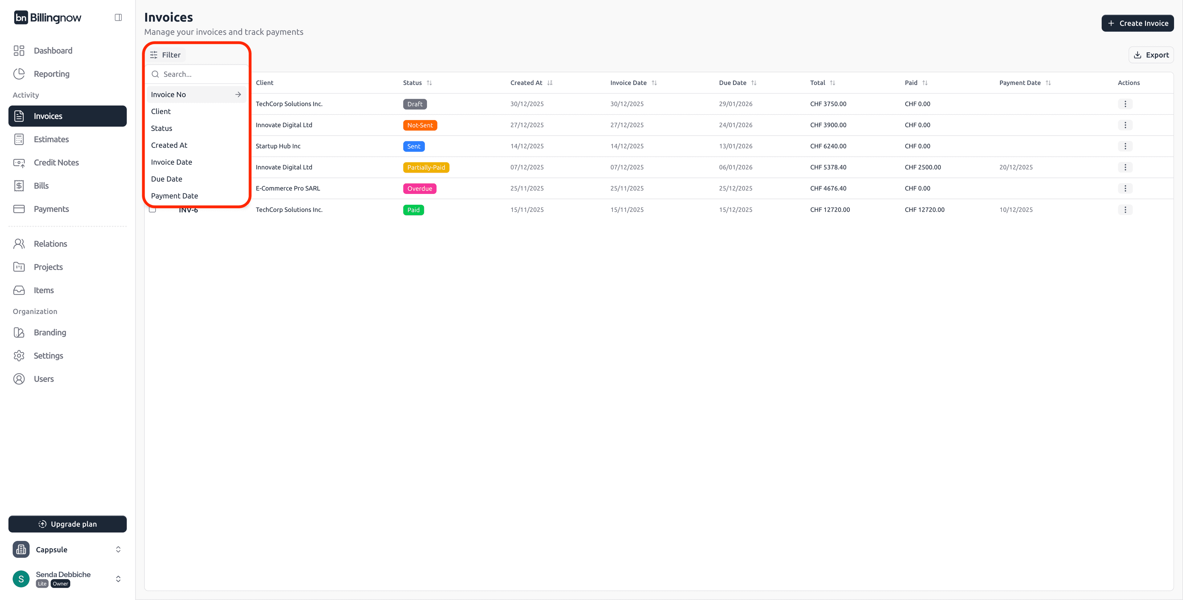 invoice-filter
