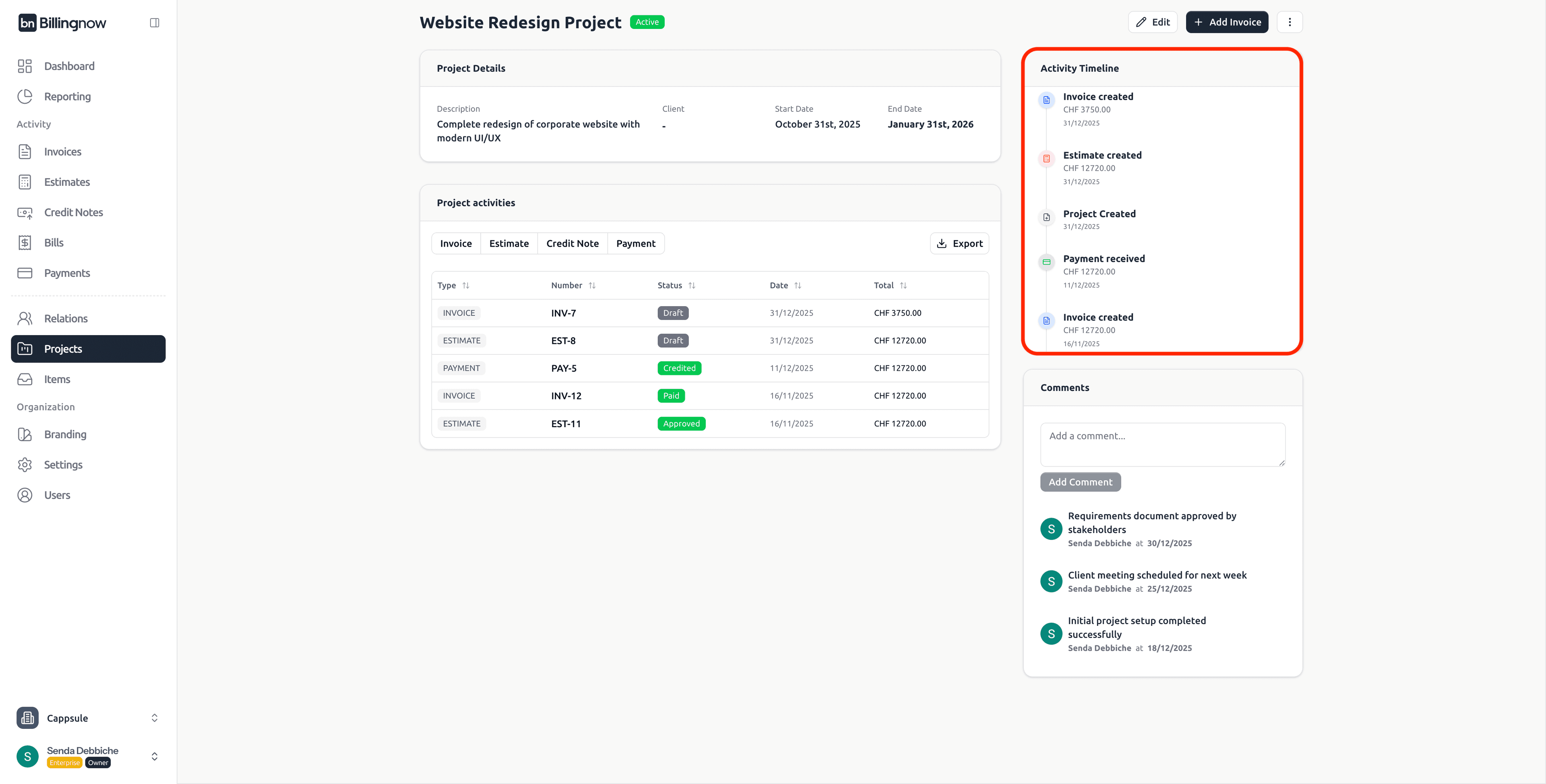 project-activity-timeline